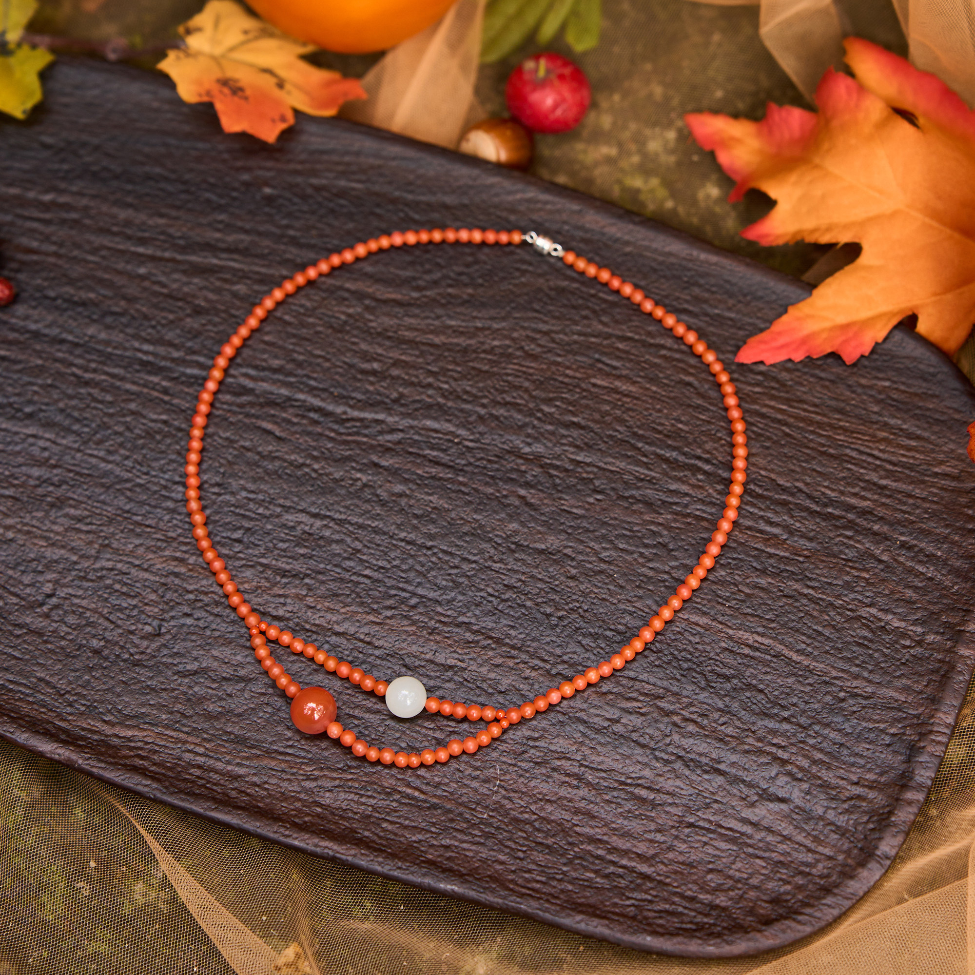 曦光里【抱朴】平安/顺遂/福运 原创和田玉满肉柿子红南红项链,淘宝优惠券,粉丝福利购,淘宝优惠卷