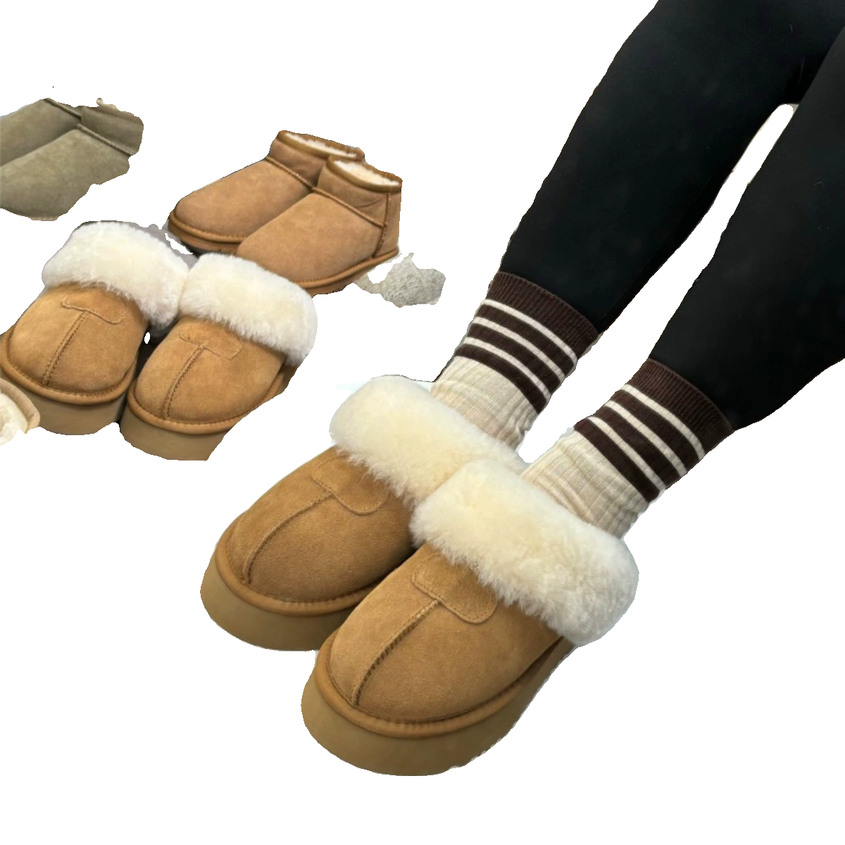 2024秋冬新款外穿包头拖保暖千颂伊同款毛毛拖鞋厚底牛皮磨砂拖鞋,淘宝优惠券,粉丝福利购,淘宝优惠卷