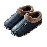 Хлопковые тапочки для мужчин, зимняя сумка на каблуке, теплая домашняя и домашняя нескользящая нескользящая водонепроницаемая верхняя одежда из искусственной кожи, хлопковая обувь для женщин