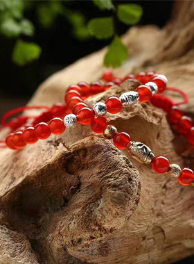 新款天然水晶冰种手链女手工编织