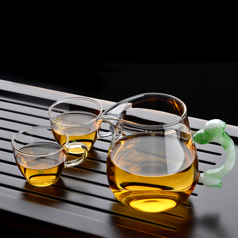 台湾76耐热玻璃公道杯带滤网分茶器大号茶海茶滤套装功夫茶具配件