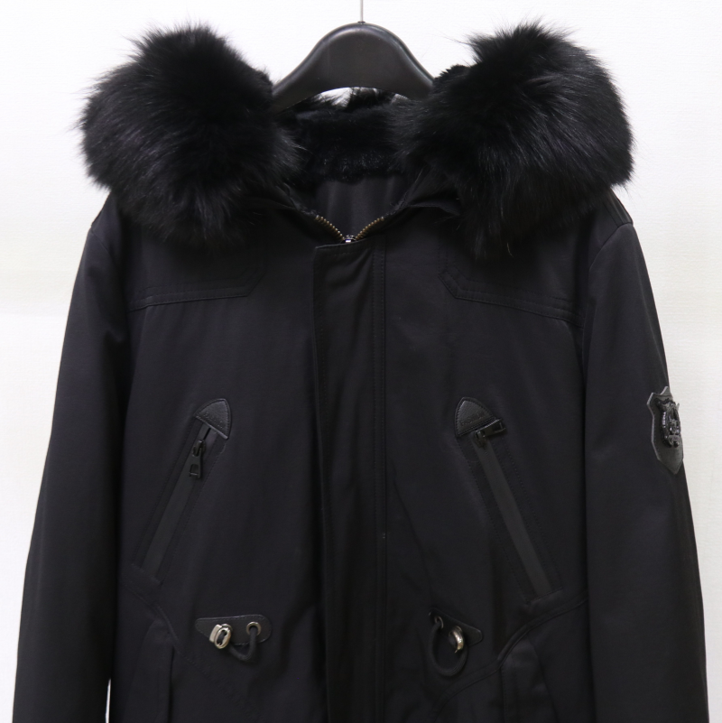 秒 男款休闲獭兔毛内胆帽子款狐狸毛领加厚派克服外套 - 图0