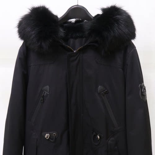 秒 男款休闲獭兔毛内胆帽子款狐狸毛领加厚派克服外套 - 图0