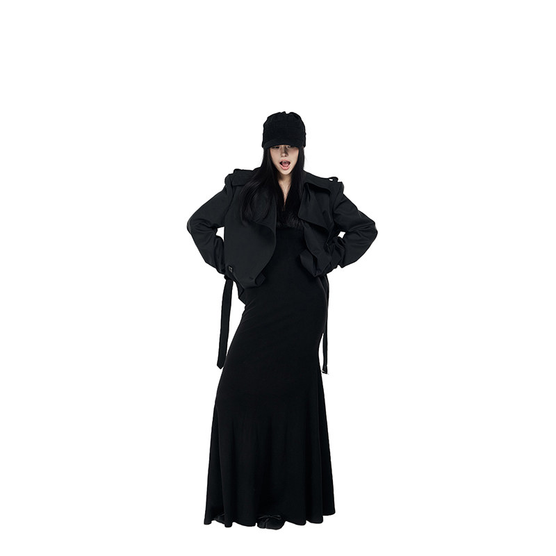 PEMPL·伦敦长廊 翻领短款风衣女春新款收腰绑带宽松英伦廓形外套,淘宝优惠券,粉丝福利购,淘宝优惠卷