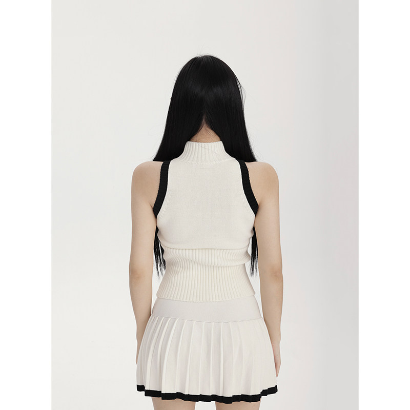 PEMPL 小高领无袖针织衫背心女极简基础舒适纯色修身型百搭打底衫,淘宝优惠券,粉丝福利购,淘宝优惠卷