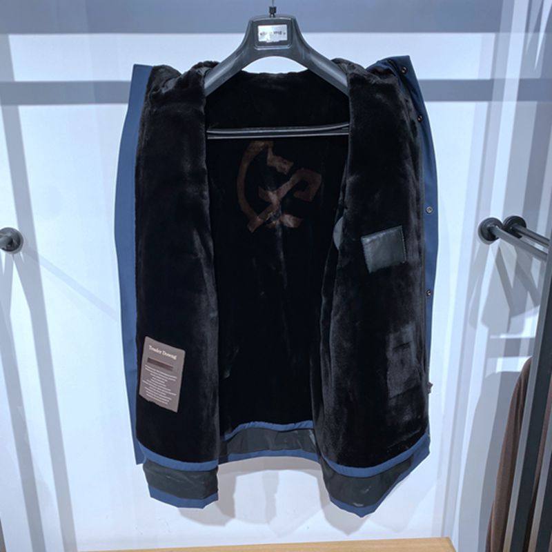 冬装 蓝色连帽拉链 貂绒可脱卸内胆 保暖 中长款男士皮草 样衣,淘宝优惠券,粉丝福利购,淘宝优惠卷