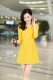 2014 Autumn New Korean Edition Waist Slimming Commuting A-line Skirt with Bottom Style, Mid Waist Long sleeved Dress, Free Shipping for Women