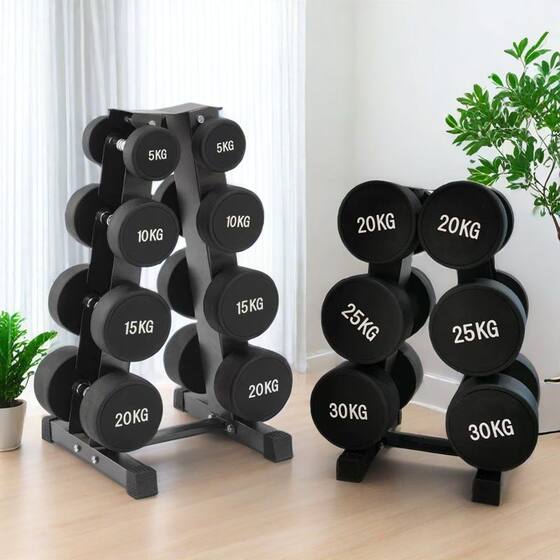 Pure steel-coated rubber fixed dumbbells, odorless commercial dumbbells