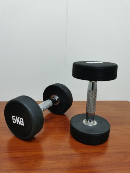 Pure steel-coated rubber fixed dumbbells, odorless commercial dumbbells