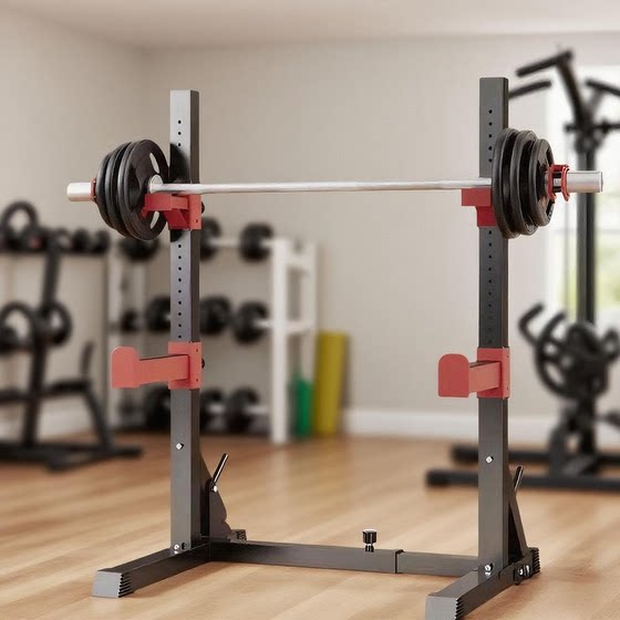 Household all-in-one small one-piece squat and bench press rack