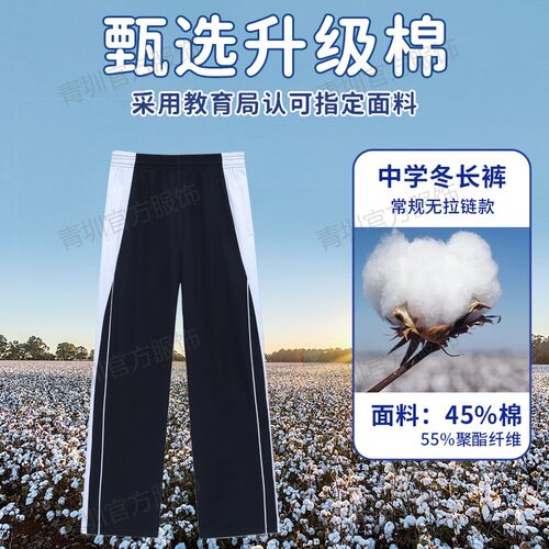 深圳校服裤子速干初高中学生男女运动校裤藏青色夏季短裤短袖长裤 - 图2