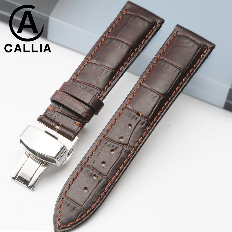 意大利通用牛皮表带女男真皮名仕梅花帝驼浪琴