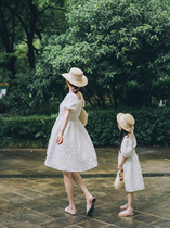 Mother woman dress skirt Summer 2023 pro-daughter dress female Lions dress High level Snow-spinning pro-daughter dress Sisters wave