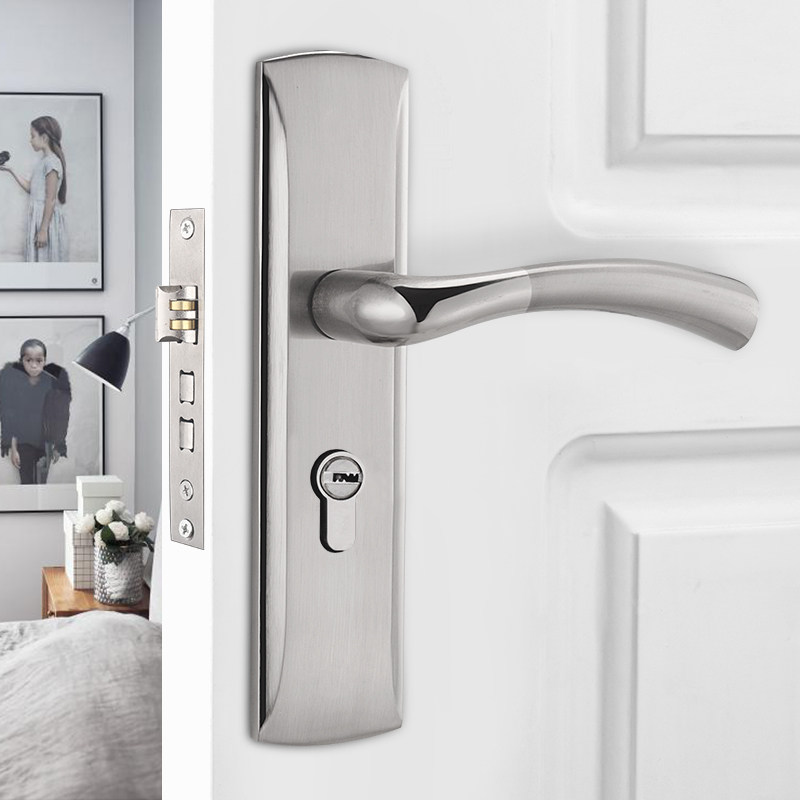 现代门锁室内卧室 简约通用型房门锁套餐家用欧式实木门锁三件套 - 图2