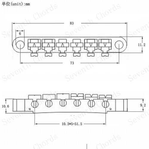 Lp琴桥 EPI电吉他前置拉弦板琴桥弦桥弦鞍 Tune-O-Matic 琴桥鞍 - 图3