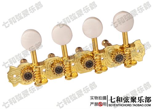 Mandolin 曼陀铃弦钮4四联曼陀铃琴弦钮扭弦准旋钮上卷弦器金色 - 图1