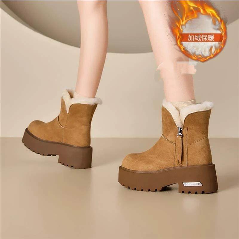 东北雪地靴女2026新款冬季加绒加厚增高显瘦厚底保暖毛毛马丁靴子,淘宝优惠券,粉丝福利购,淘宝优惠卷