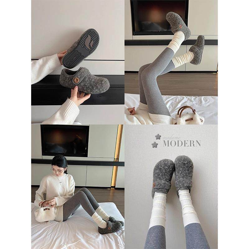 复古魔术贴平底毛毛勃肯鞋女2026年新款加绒保暖一脚蹬豆豆棉鞋,淘宝优惠券,粉丝福利购,淘宝优惠卷