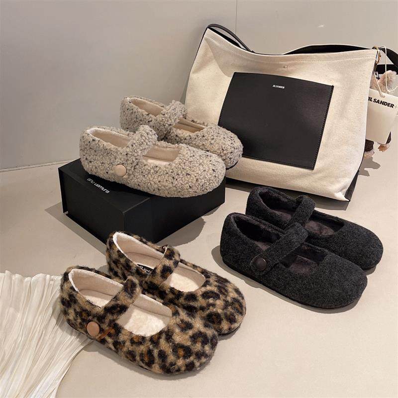 法式浅口一字带玛丽珍毛毛鞋女2026年新款加绒保暖一脚蹬豆豆棉鞋,淘宝优惠券,粉丝福利购,淘宝优惠卷