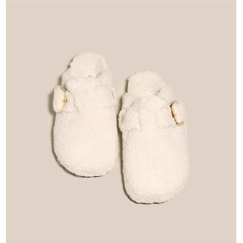 勃肯毛毛拖鞋女外穿2026年新款舒适保暖懒人一脚蹬平底包头棉拖鞋,淘宝优惠券,粉丝福利购,淘宝优惠卷