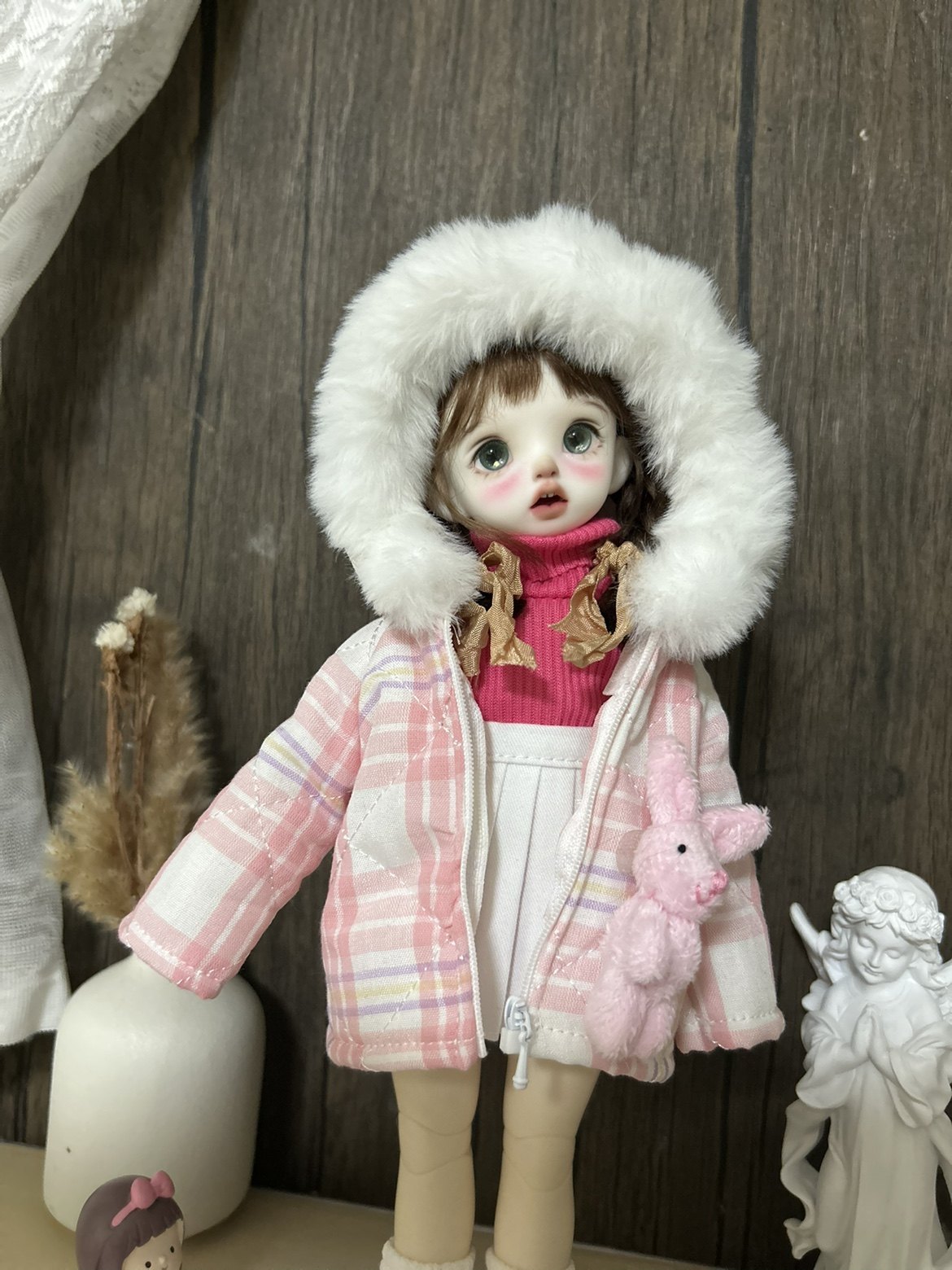 bjd6分娃衣棉服棉衣上衣外套连帽毛领30cm胖体娃娃衣服冬季换装,淘宝优惠券,粉丝福利购,淘宝优惠卷