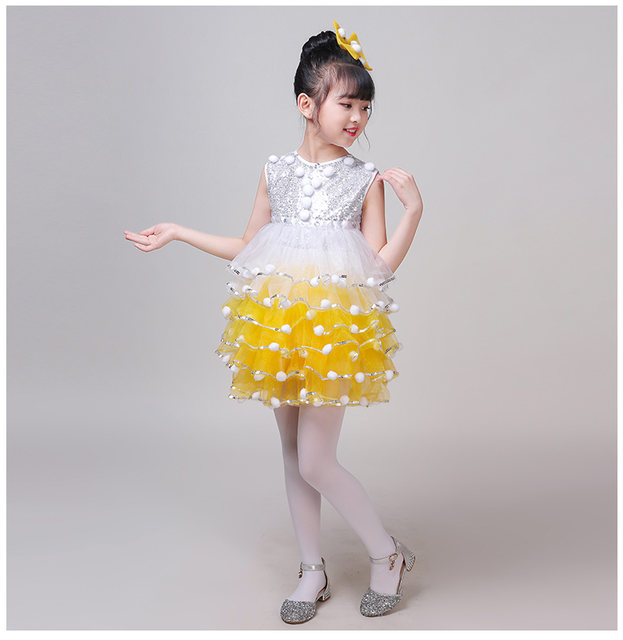 Liuyi children's tutu skirt costumes girls gauze skirt kindergarten stage sequins colorful princess performance dance costumes