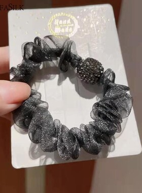 网纱小肠发圈橡皮筋女扎头发绳高弹力耐用发绳简约气质头绳头饰