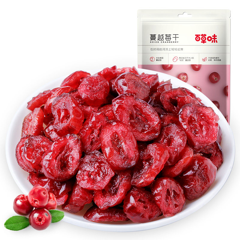 【满99减50】百草味蔓越莓干100g蜜饯 吃货食品蔓越莓干