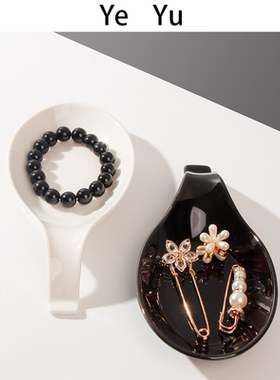 桌面陶瓷摆件客厅装饰品玄关房间乔迁托盘收纳高颜值泼墨盘高级感