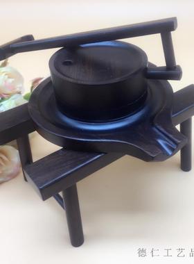 黑檀木微型茶室会所桌面工艺品