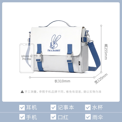 Сумка через плечо, универсальный оригинальный кролик для школьников, небольшая дизайнерская сумка на одно плечо, новая коллекция, с вышивкой