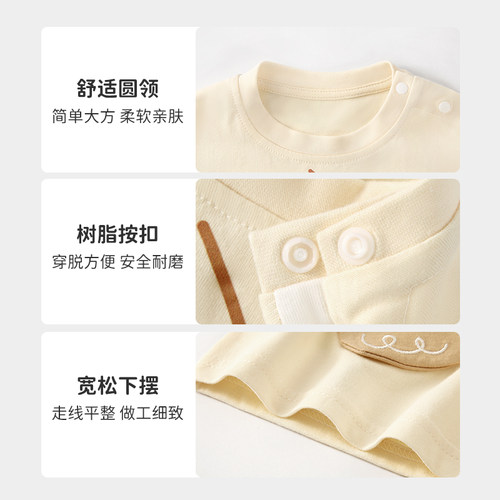 宝宝长袖t恤男童春装上衣纯棉女童打底衫婴幼儿春季衣服洋气内搭 - 图1