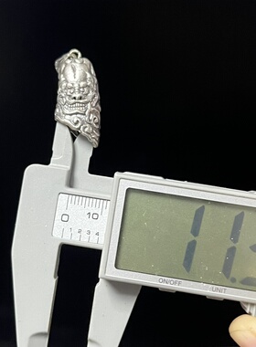 越轩银匠s925银雄鹰纹祥款立体浮雕黑狗牙吊坠牙尖套包邮