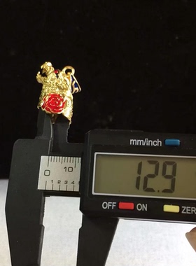 越轩银匠s925银镀金狼头立体浮雕镶嵌黑狗牙吊坠牙尖套包邮