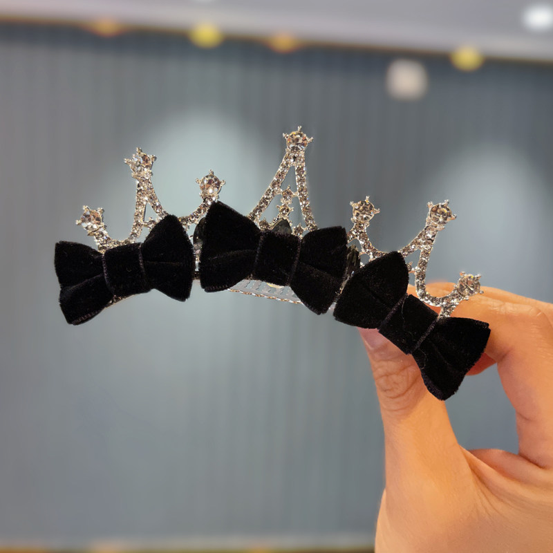 韩国镶钻皇冠插梳儿童头发饰公主演出礼服拍照发夹女孩蝴蝶结发卡,淘宝优惠券,粉丝福利购,淘宝优惠卷