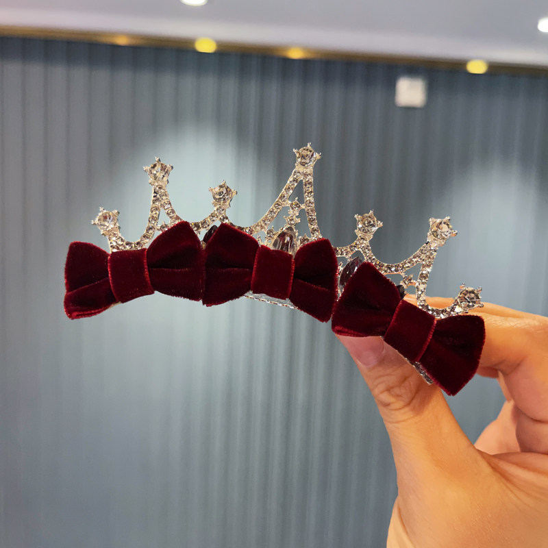 韩国镶钻皇冠插梳儿童头发饰公主演出礼服拍照发夹女孩蝴蝶结发卡,淘宝优惠券,粉丝福利购,淘宝优惠卷