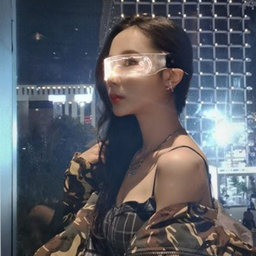 无线爆闪LED发光眼镜百叶窗酒吧蹦迪闪光眼镜电音节气氛灯光眼镜 - 图1