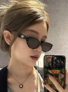 2025新款高级感防晒防紫外线猫眼太阳镜韩版沙滩显瘦高清潮流
