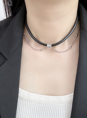 时髦性感简约双层叠戴项链项圈