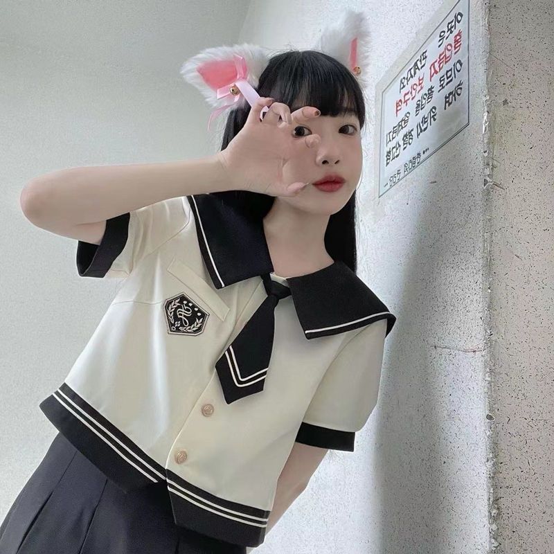 小萝莉日系学院风可盐可甜女学生水手服半身短裙班服校服套装女-图3