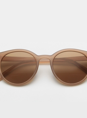 新款复古小圆框太阳镜韩系潮流奶茶色小框眼镜ins女个性网红墨镜