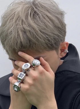 男生指环表体育生1S手指表健身肌肉男舞蹈网红会走动手表指环戒指