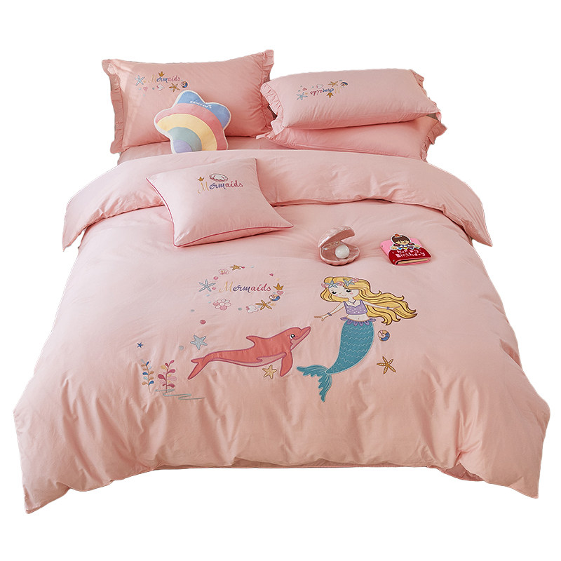 少女孩公主风纯棉四件套粉色床单被套儿童卡通全棉三件套1.5床笠,淘宝优惠券,粉丝福利购,淘宝优惠卷