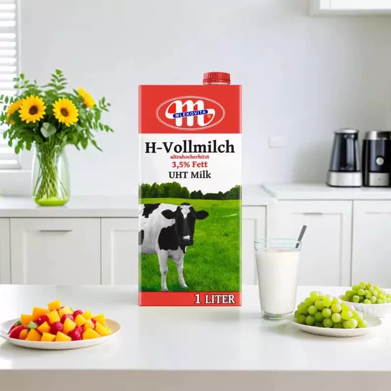 波兰进口全脂牛奶Mlekovita纯牛奶1L*12盒整箱奶泡茶饮烘焙咖啡 - 图3