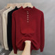 Lace Half Turtleneck Sweater Women's Trendy Knitted Sweater Bottoming Shirt