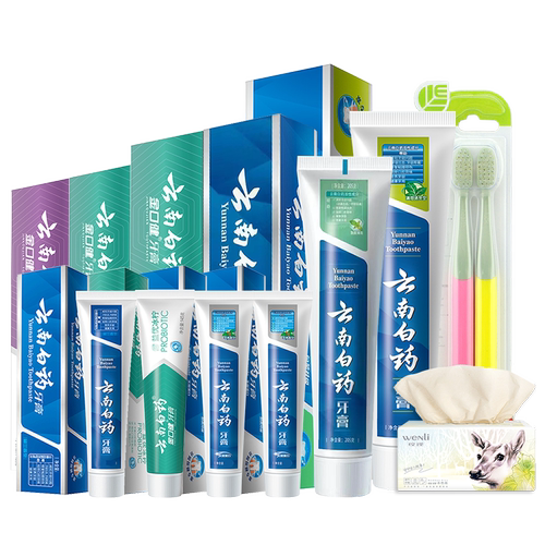 云南白药牙膏薄荷冰柠留兰劲爽薄荷清新口气缓解口腔问题大套装 - 图3