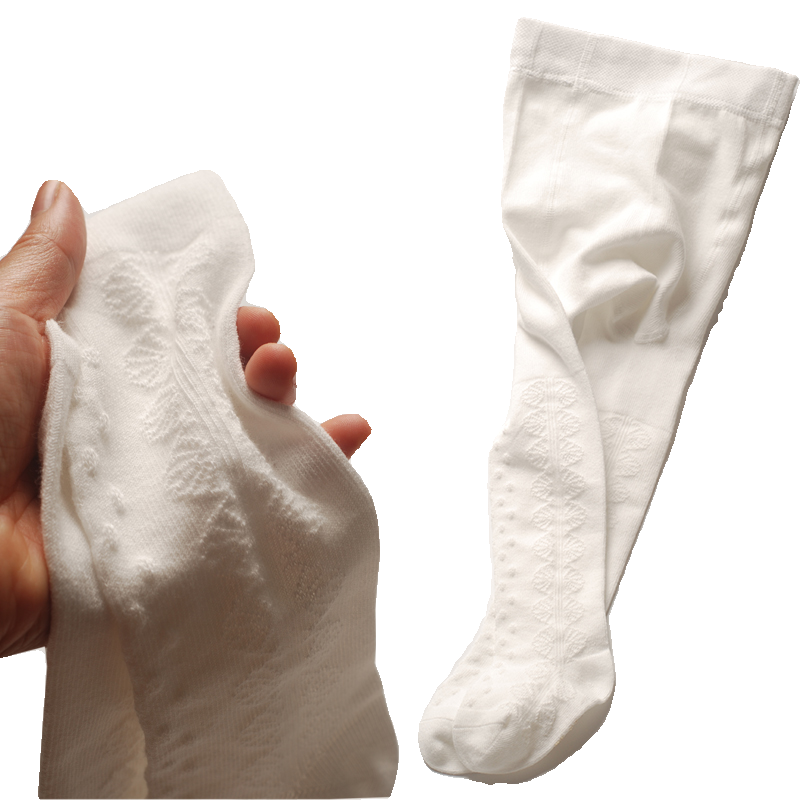 女童连裤袜纯棉春秋季儿童打底裤中厚连脚袜婴儿连体袜裤白色法式,淘宝优惠券,粉丝福利购,淘宝优惠卷