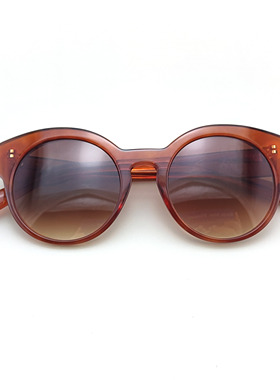 红色度假款拍照ins墨镜女圆框