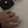Leidy high-end new Chinese style minimalist natural water foam jade s925 silver water foam high ice and high transparency ring