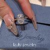 Leidy Haute Couture Galaxy S925 silver pigeon egg 4 carat minimalist style ring simple and versatile ring